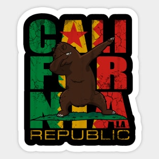 Los Angeles Californa Bear Vintage Retro Flag Sticker